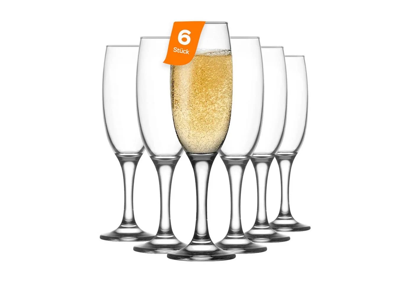 LAV Gläser-Set Empire Champagnerflöten 6-tlg. Glas Transparent - Bild 2