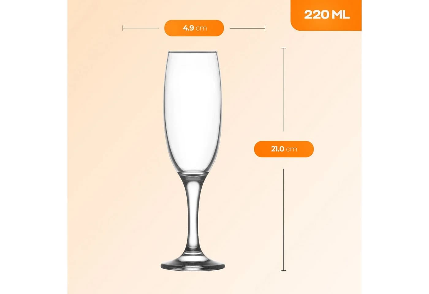 LAV Gläser-Set Empire Champagnerflöten 6-tlg. Glas Transparent - Bild 3