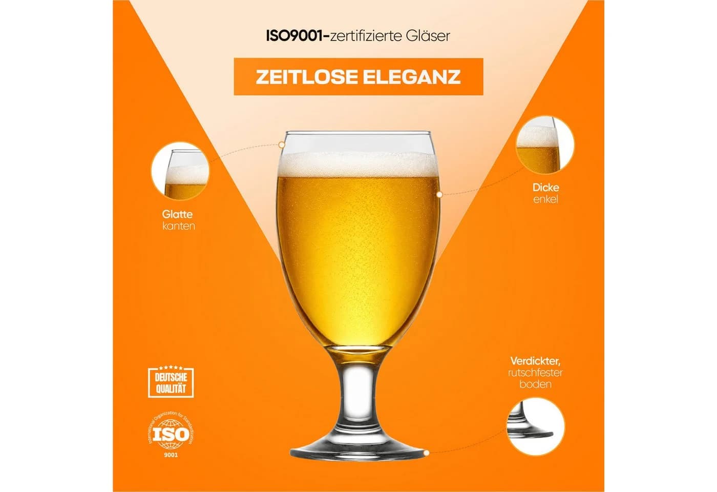 LAV Gläser-Set Empire Bierglas 6-tlg. Glas Transparent - Bild 5