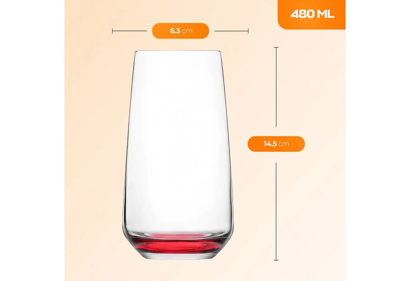 LAV Lal Rainbow Longdrinkgläser 6-tlg. Glas mit Regenbogeneffekt
