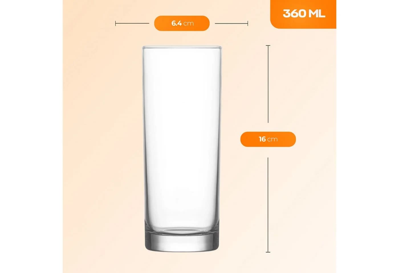LAV Gläser-Set Liberty Longdrinkglas 6-tlg. Glas Transparent