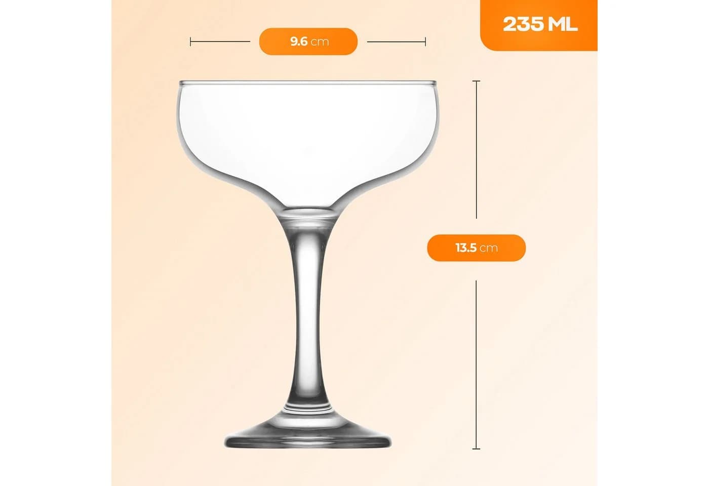 LAV Misket Champagnergläser 6-tlg. Glas Transparent Coupe - Bild 3