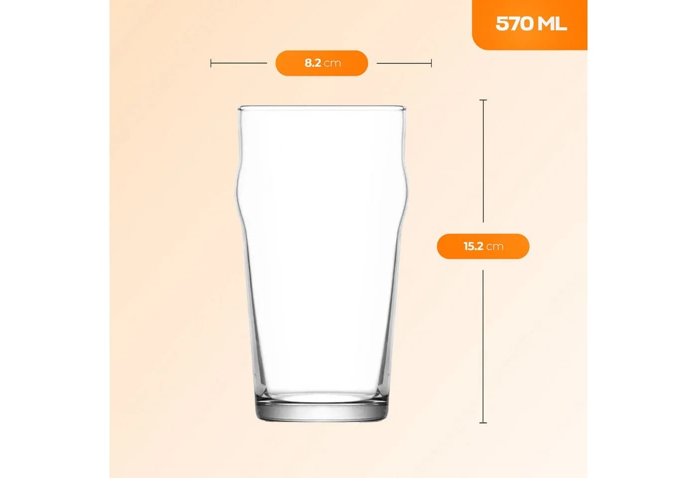 LAV Noniq Bierglas-Set 6-tlg. 570ml Glas Transparent - Bild 3