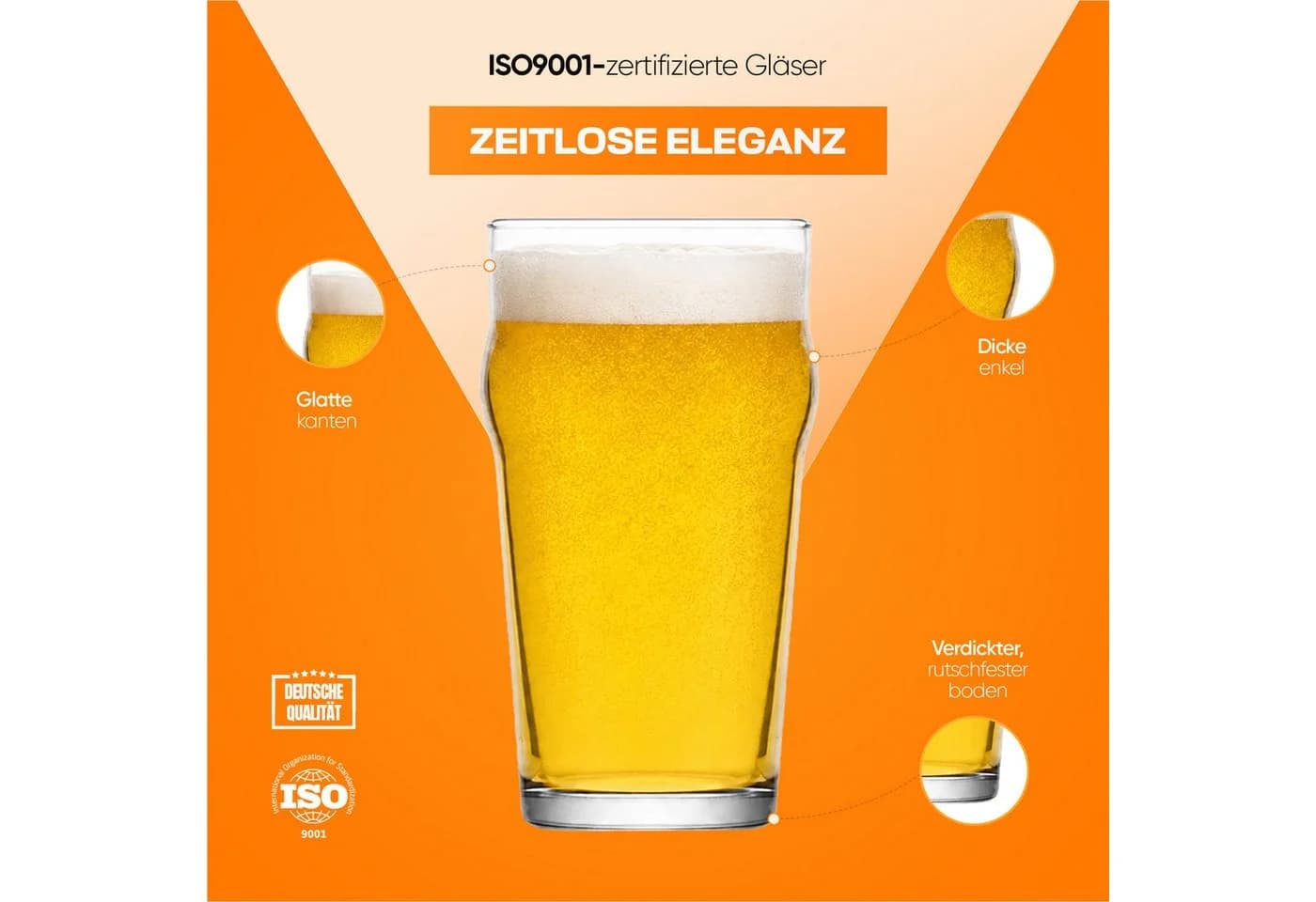 LAV Noniq Bierglas-Set 6-tlg. 570ml Glas Transparent - Bild 5