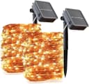LQWELL Solar Lichterkette 2er Set 12m 120 LEDs Warmweiß Kupferdraht Bild 2