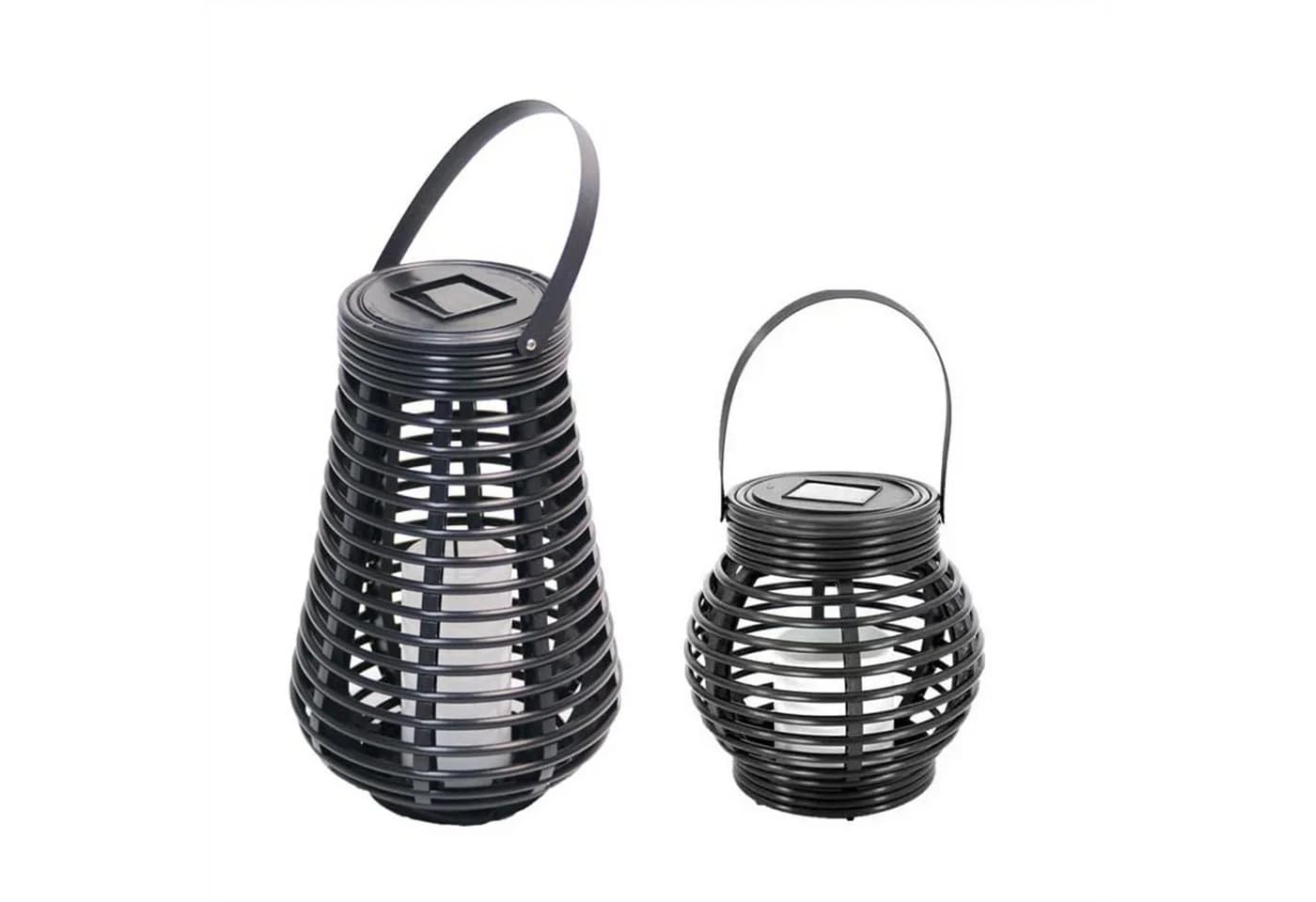 LQWELL LED Solarleuchte Rattan Warmweiß Garten