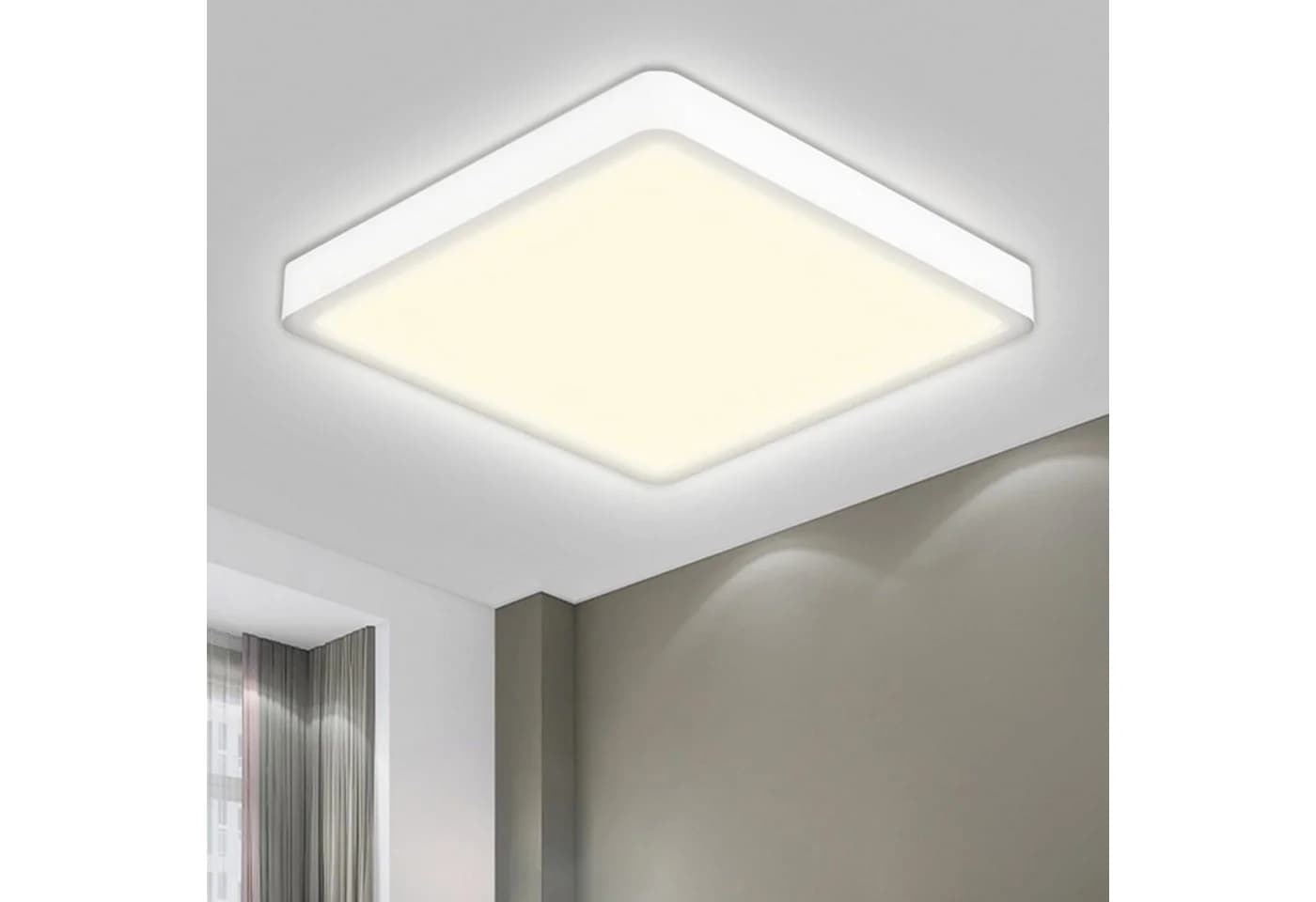 LQWELL LED Deckenleuchte Quadrat Flach 18W 1600LM Weiß Modern - Bild 2