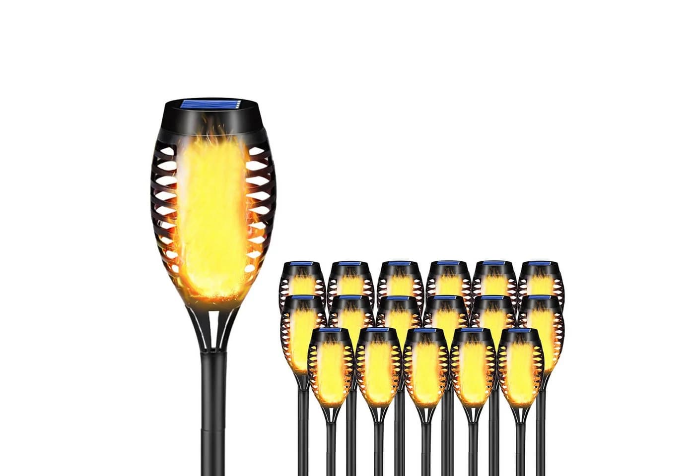 LQWELL LED Solarleuchte Fackellicht mit Flammeneffekt Gelb - Bild 2