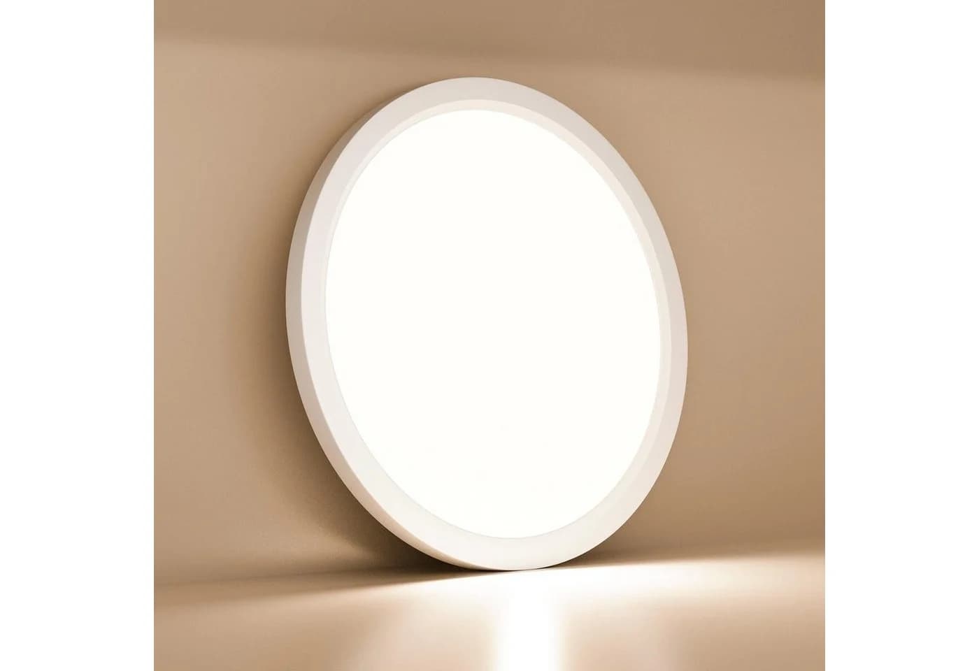 LQWELL LED Deckenleuchte Rund Flach 2 Stück 18W Neutralweiß Badlampe Modern