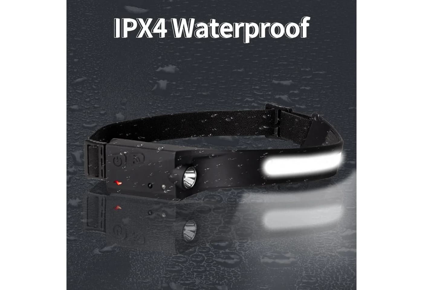 LQWELL LED Stirnlampe Wiederaufladbar COB 350 Lumen IPX4 - Bild 5
