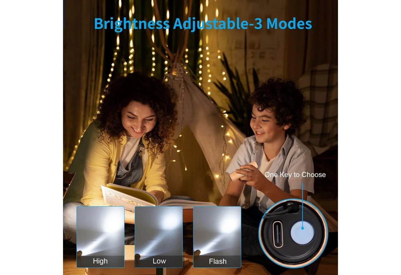 LQWELL LED Taschenlampe Mini USB C Aufladbar Aluminium Holz