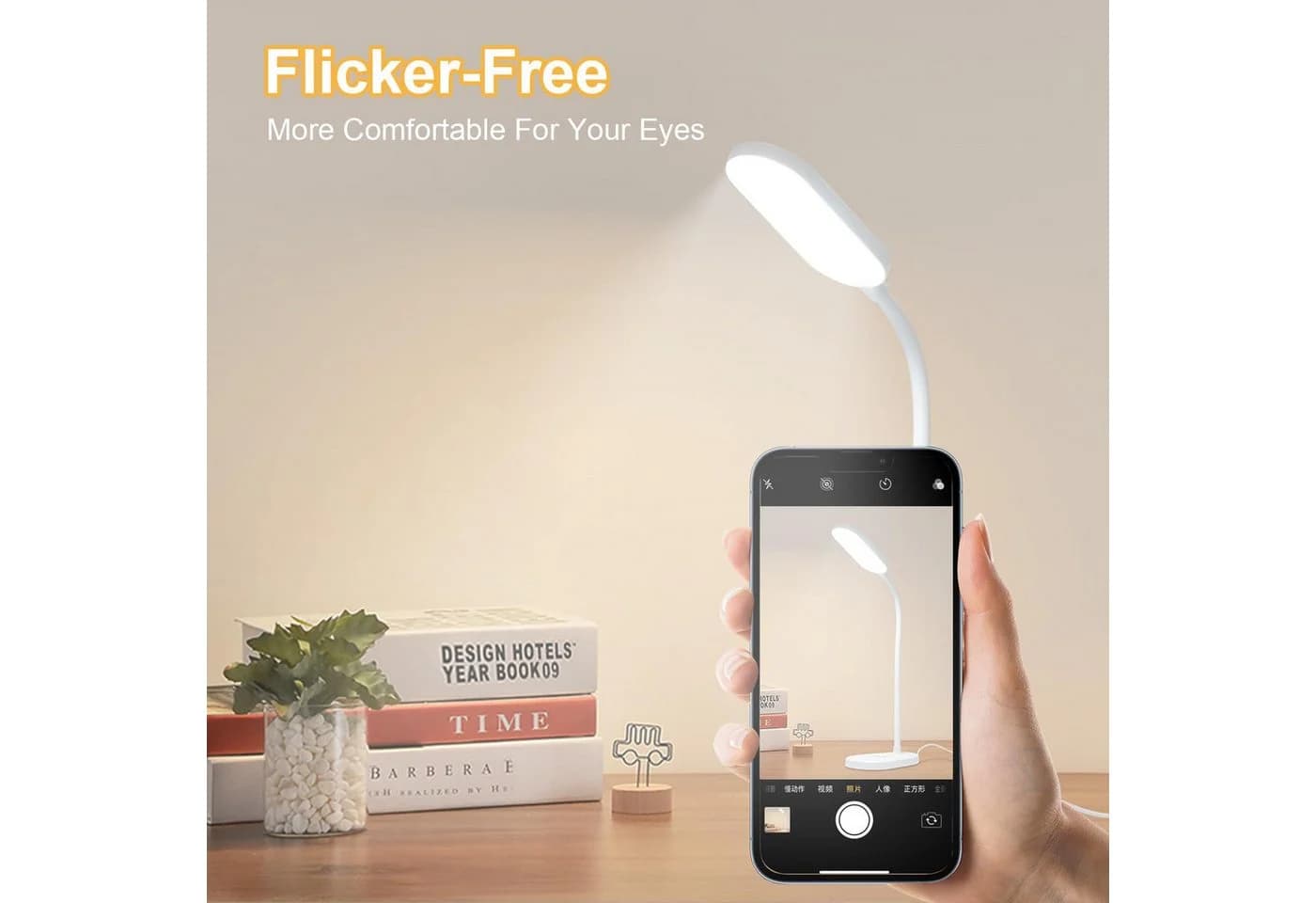 LQWELL Schreibtischlampe Weiß LED 160 Lumen USB Touch - Bild 5