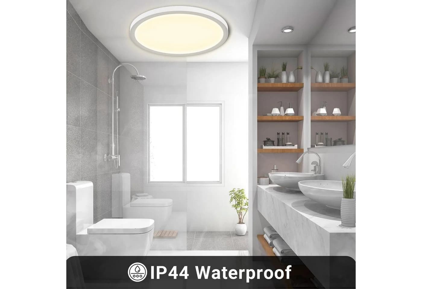 LQWELL LED Deckenleuchte Rund 30cm Weiß Badlampe Flach - Bild 4