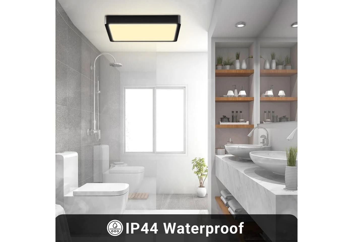 LQWELL LED Deckenleuchte Schwarz 2 Stück Flach Modern - Bild 5