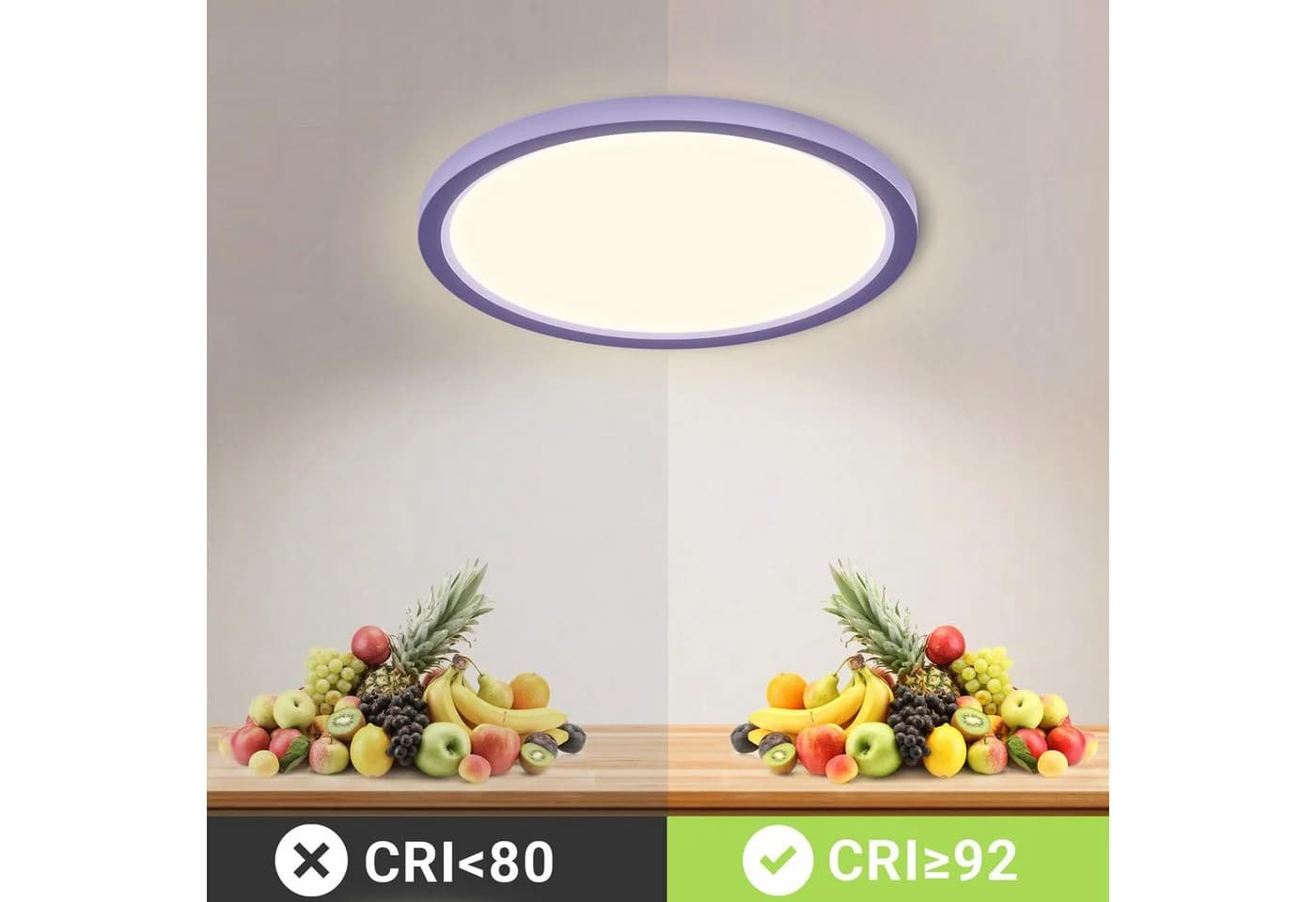 LQWELL LED Deckenleuchte Modern Violett 23W Augenschutz - Bild 3