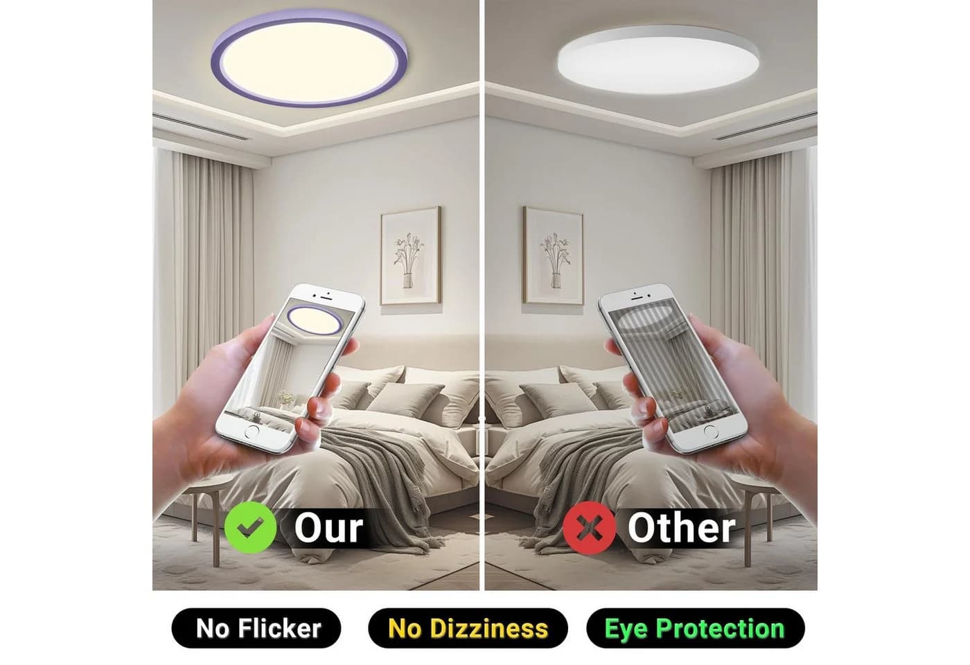 LQWELL LED Deckenleuchte Modern Violett 23W Augenschutz - Bild 4