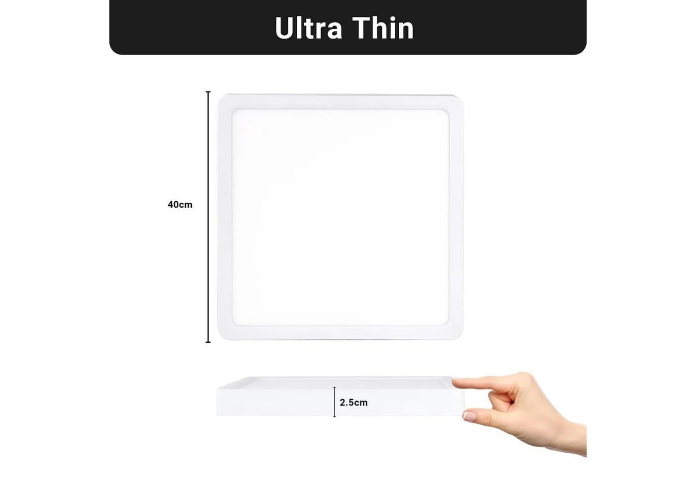 LQWELL LED Deckenleuchte Ultra-flach 32W 40cm Weiß - Bild 5
