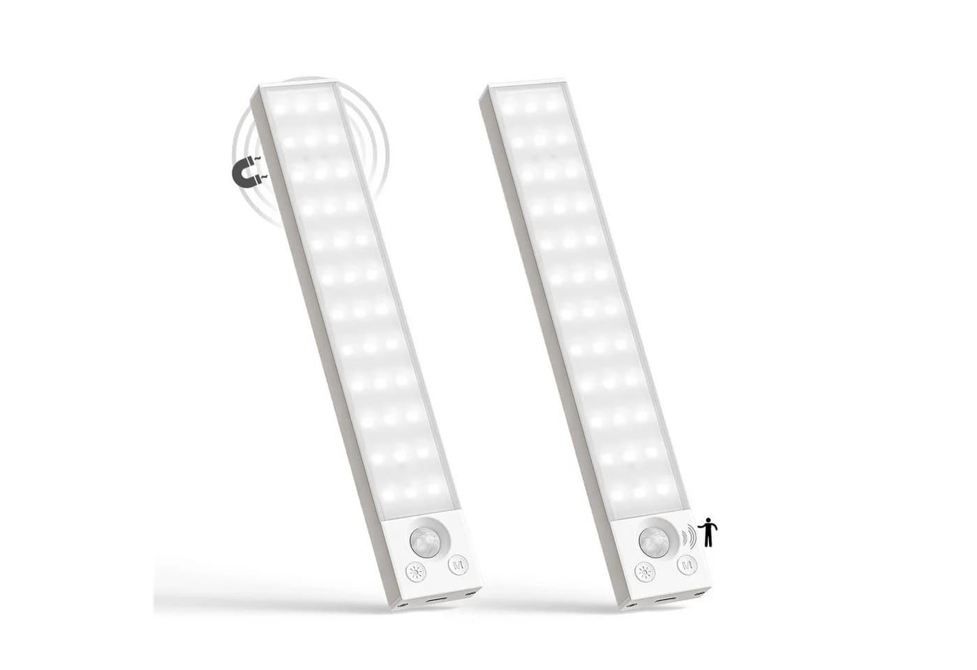 LQWELL LED Unterbauleuchte mit Bewegungsmelder, Dimmbar, Akku, USB-C Wiederaufladbar Schranklicht, 22,5 cm, 1500 mAh, Weiß - Bild 2