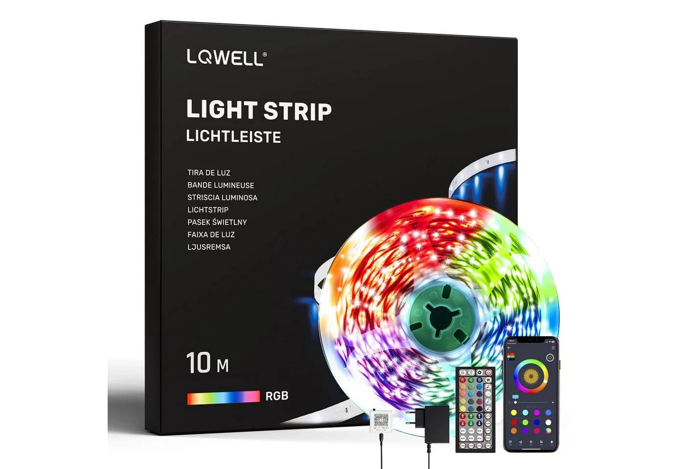 LQWELL LED-Streifen 10m RGB mit App-Steuerung & Musiksync - Bild 2