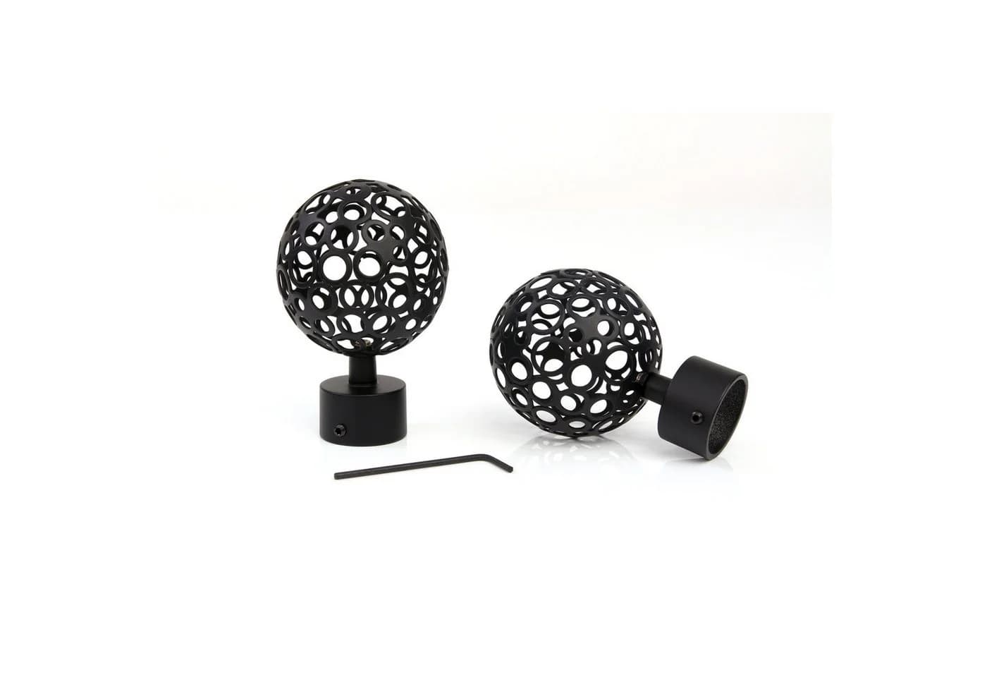 Deco-Raum Gardinenstange Kugel Schwarz-matt Metall 25mm - Bild 5
