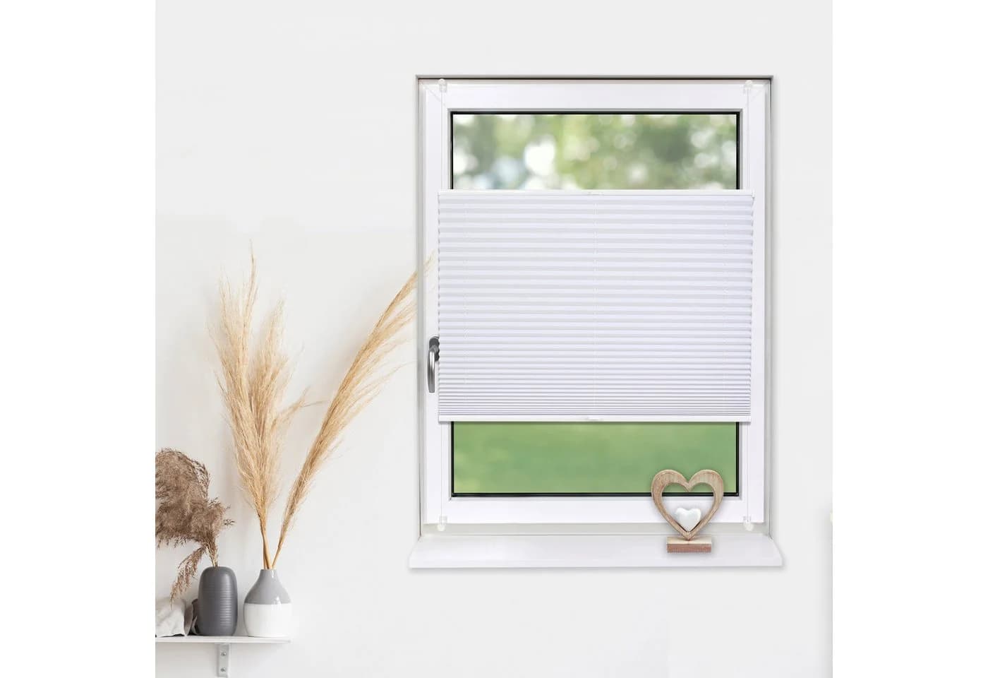 Deco-Raum Plissee Basic Weiß Klemmfix Blickdicht - Bild 2