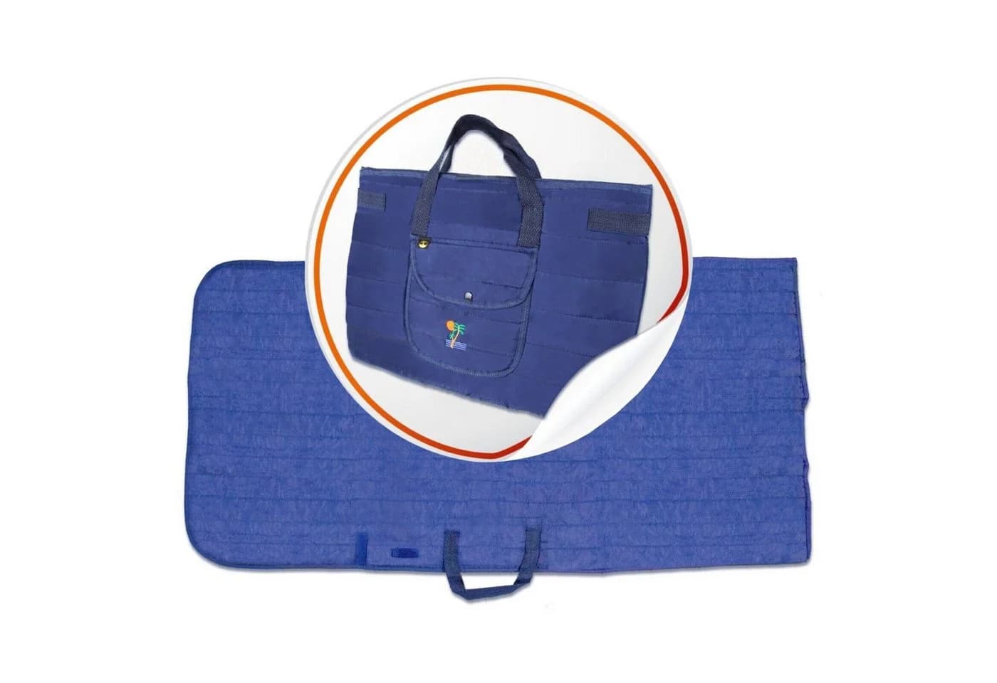 P-Beauty Picknickdecke Faltmatte Strandmatte Blau Wasserdicht - Bild 2