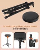 McGrey Sitzhocker KD-10 Hocker - Vielseitiger Musik- und Allzweckhocker, Höhenverstellbar Bild 3