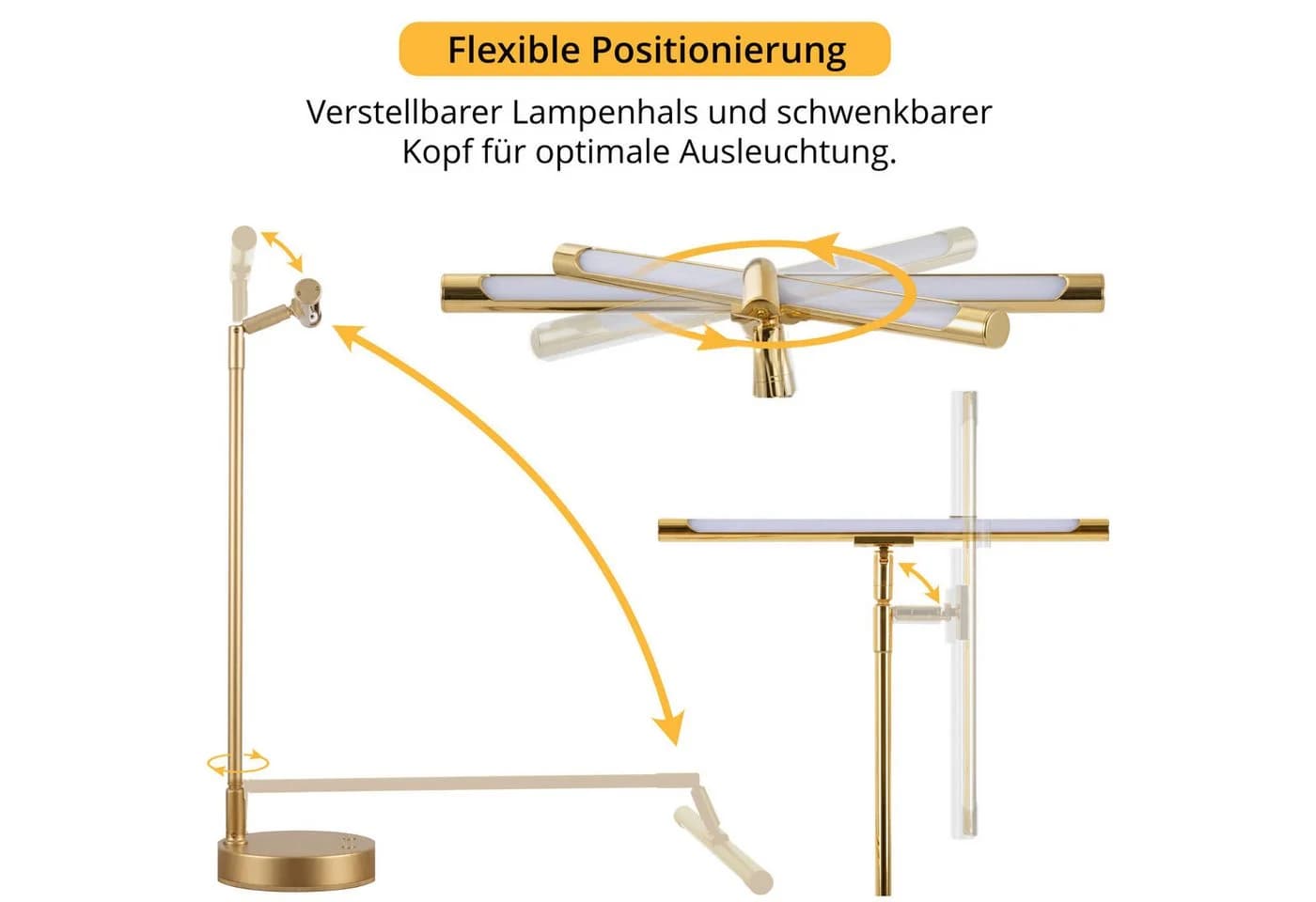 Classic Cantabile LED Pianoleuchte 12520 GD Gold Stufenlos Dimmbar - Bild 5
