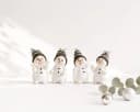 Wurm Schneemann Dekofiguren 4er Set Polyresin Grau Weiß Bild 1