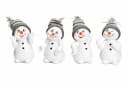 Wurm Schneemann Dekofiguren 4er Set Polyresin Grau Weiß Bild 2