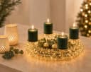 Wurm LED Adventskranz Gold 150 LEDs Timer Dimmer Fernbedienung Bild 5