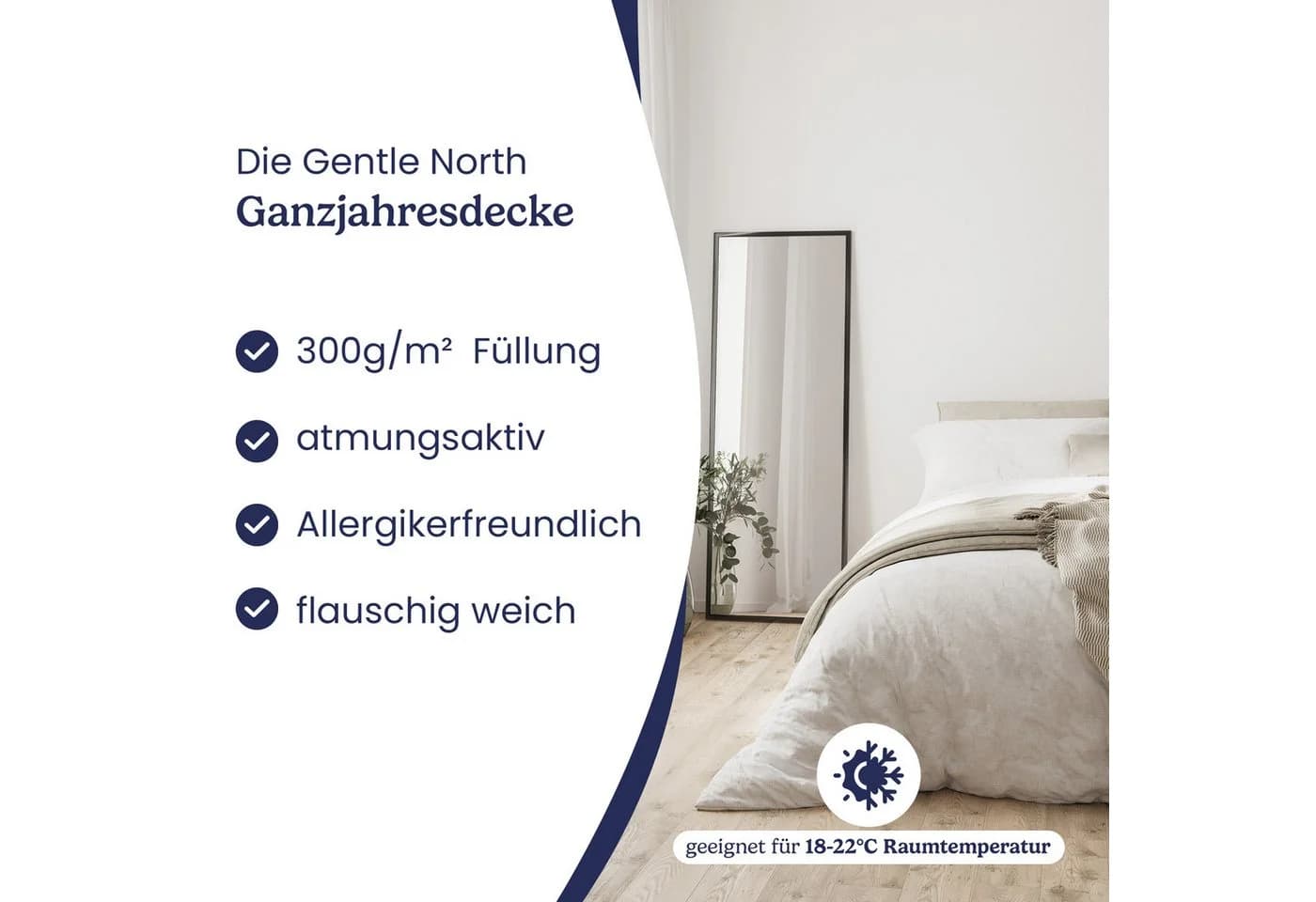 Gentle North Microfaserbettdecke 4-Jahreszeiten - Hypoallergen - Kunstfasern - Bild 5