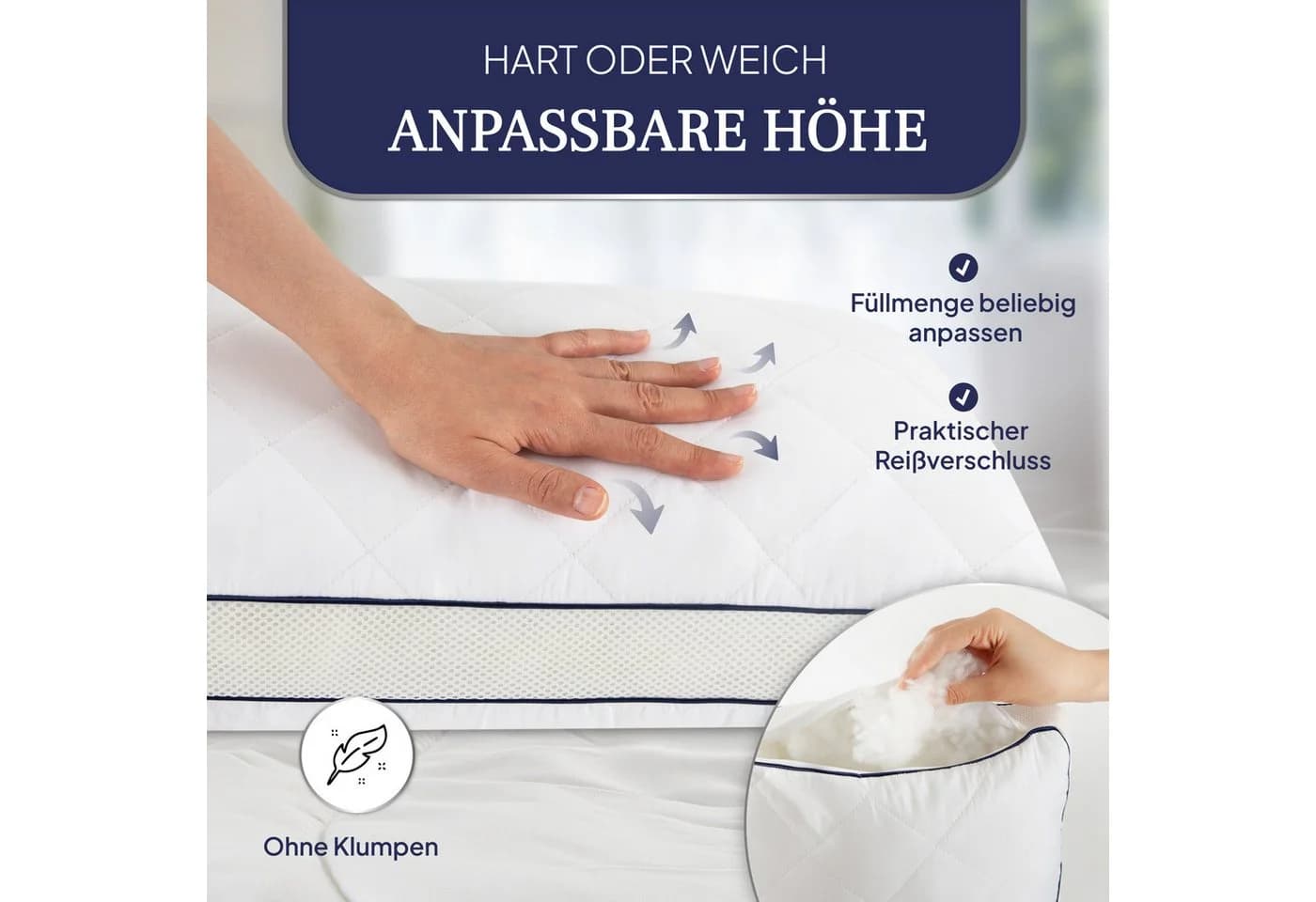 Gentle North Microfaserkissen 2-tlg. Hotelqualität Polyester - Bild 5