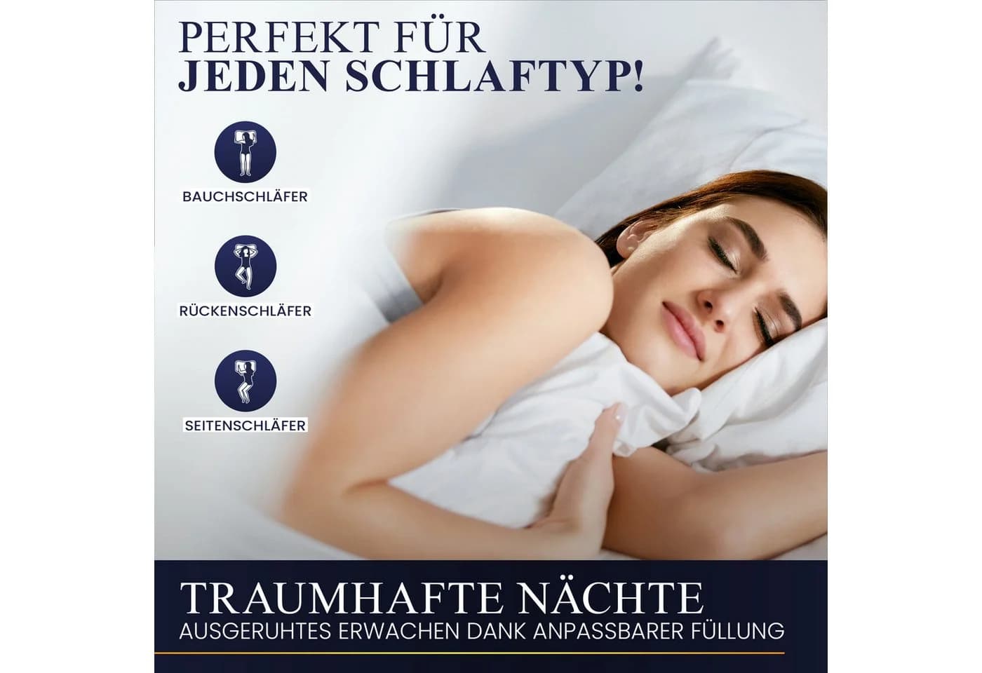 Gentle North Kopfkissen Hotelqualität Weiß Baumwolle Nano-Poly - Bild 3
