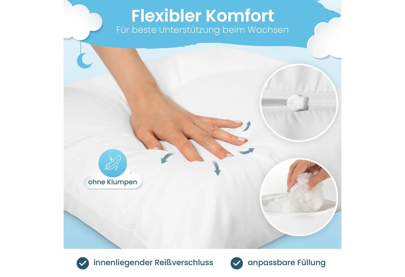Gentle North Kinderkopfkissen 40x60 cm Baumwolle Polyester - Bild 5