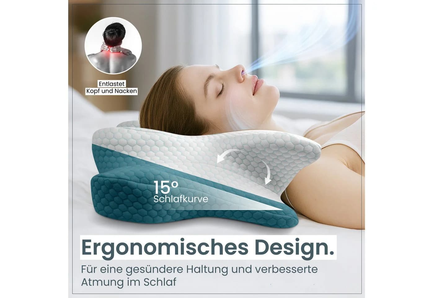 Gentle North Nackenstützkissen Orthopädisches Memory Foam - Bild 4