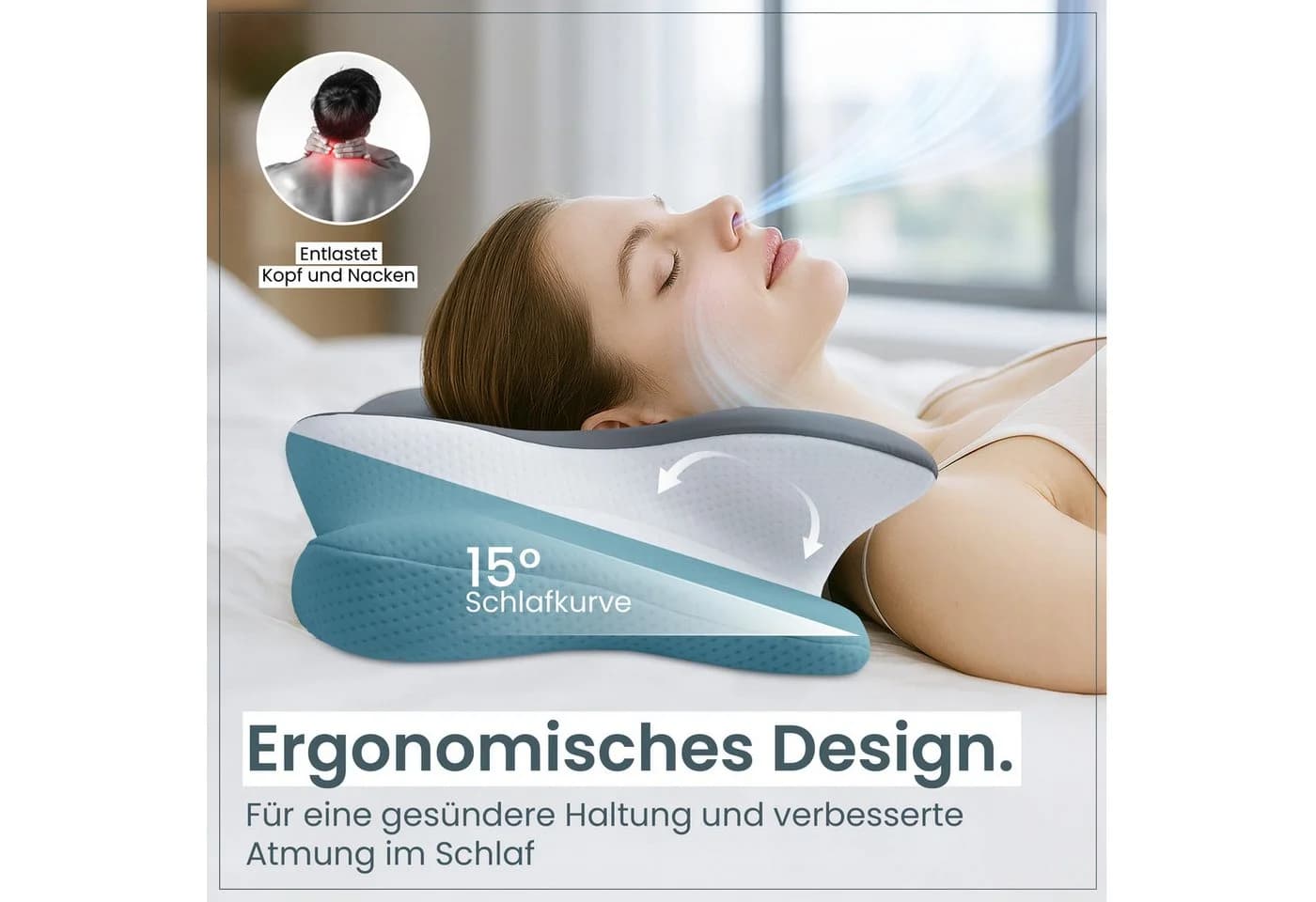 Gentle North Nackenstützkissen Orthopädisches Memory Foam - Bild 5
