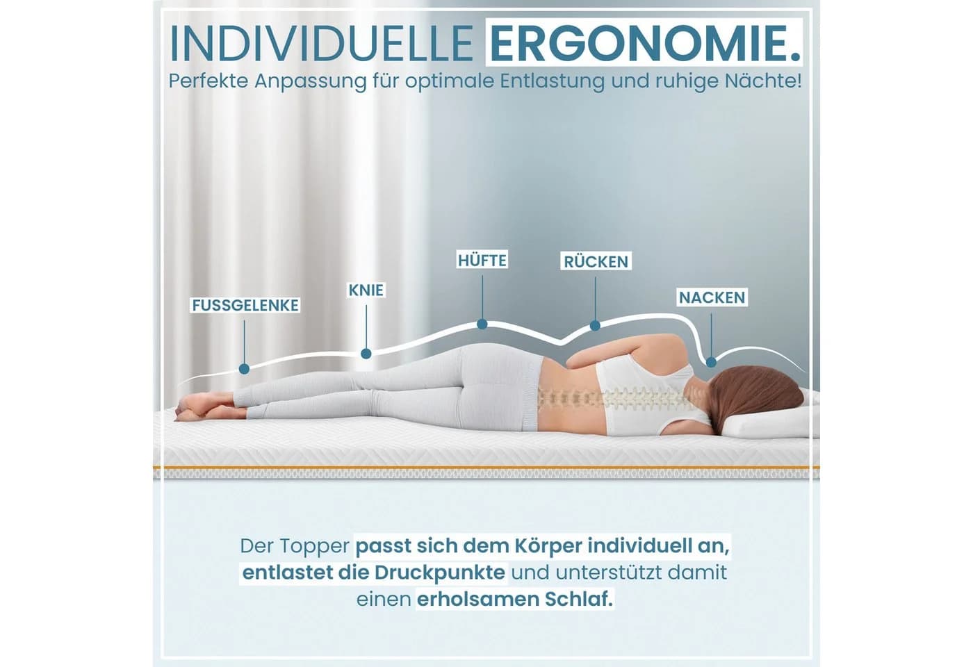 Gentle North Matratzentopper Gel-Memory- und Komfortschicht 7 cm