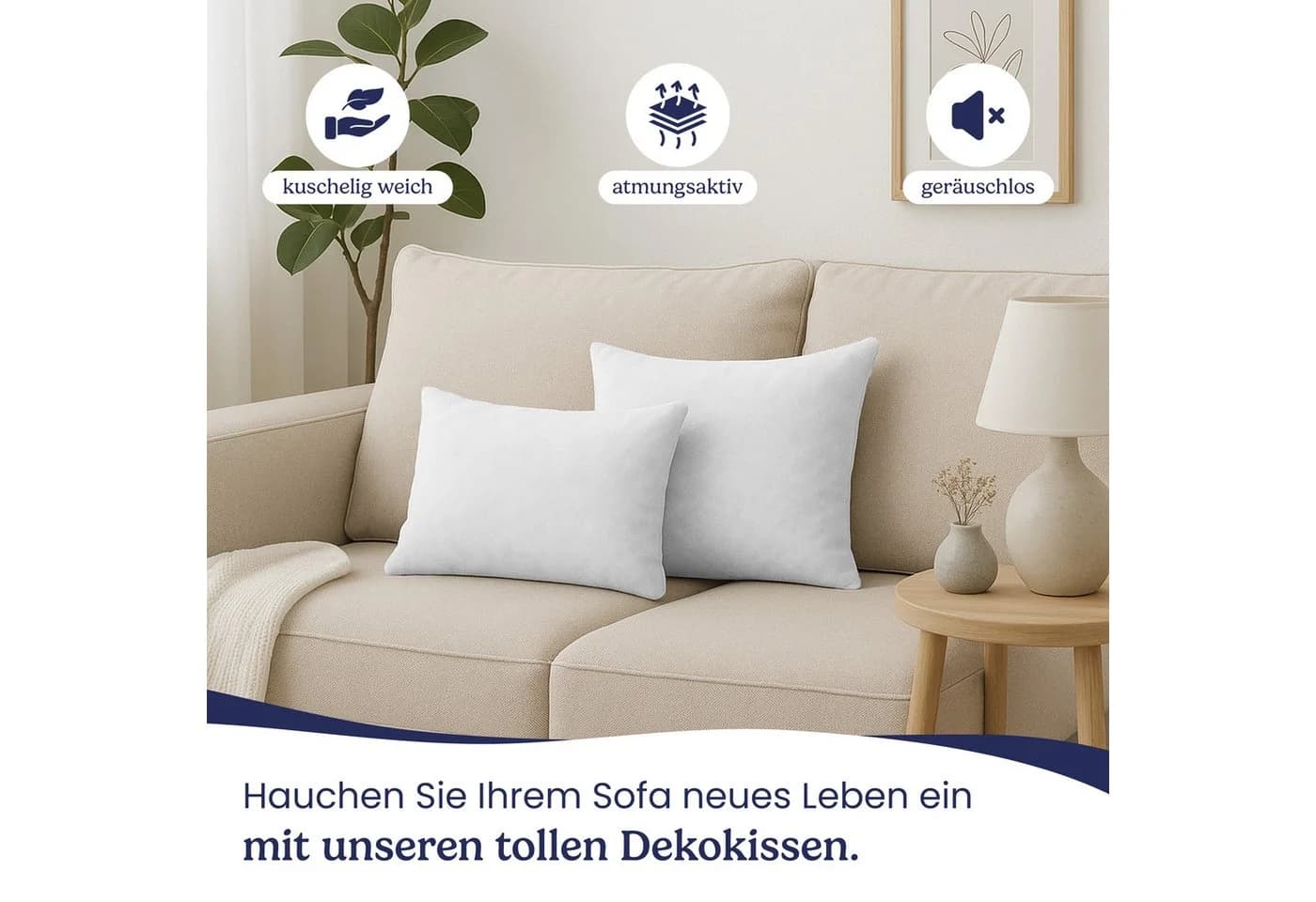 Gentle North Microfaserkissen 2er-Set Weiß Deko & Füllkissen - Bild 3