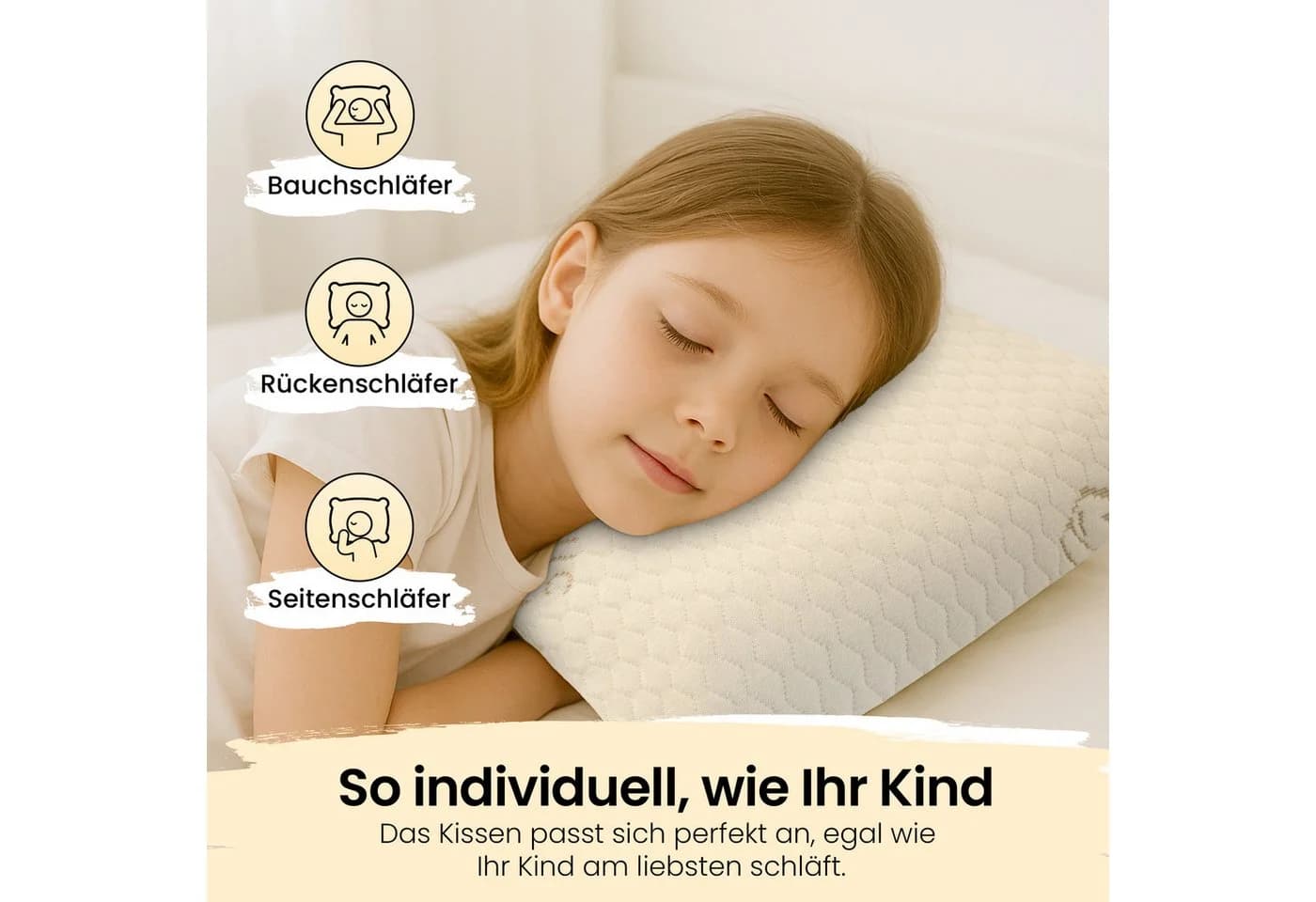 Gentle North Kinderkissen Viscoschaum Ergonomisch Allergikerfreundlich - Bild 5