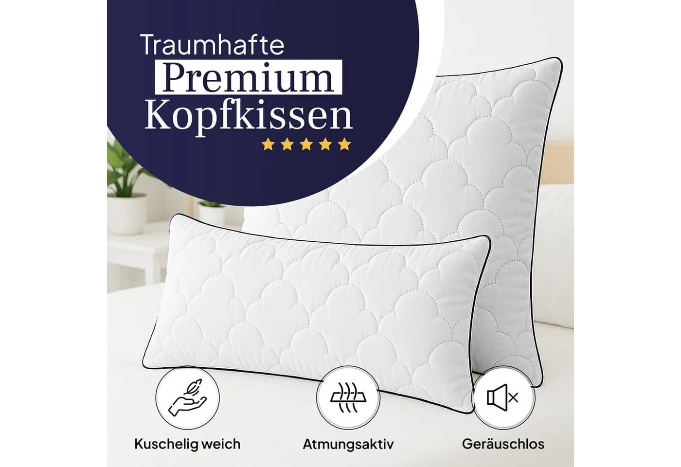 Gentle North Microfaserkissen Hotelqualität 100% Polyester