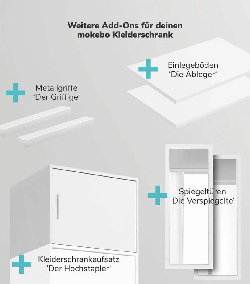 mokebo Kleiderschrank 'Der Grenzenlose' Weiß Modular - Bild 5