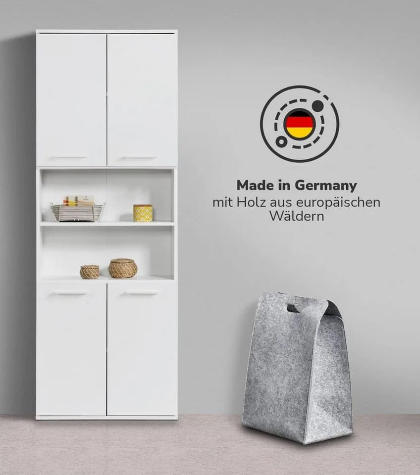 mokebo Hochschrank Der Kapitän Weiß mit 5 Einlegeböden - Bild 3
