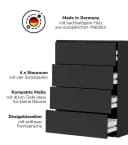 mokebo Sideboard Die Stilvolle Schwarz 4 Schubladen Bild 1