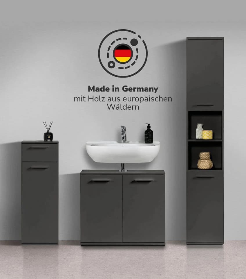mokebo Badmöbel-Set Der Steuermann 3-teilig Schwarz - Bild 3