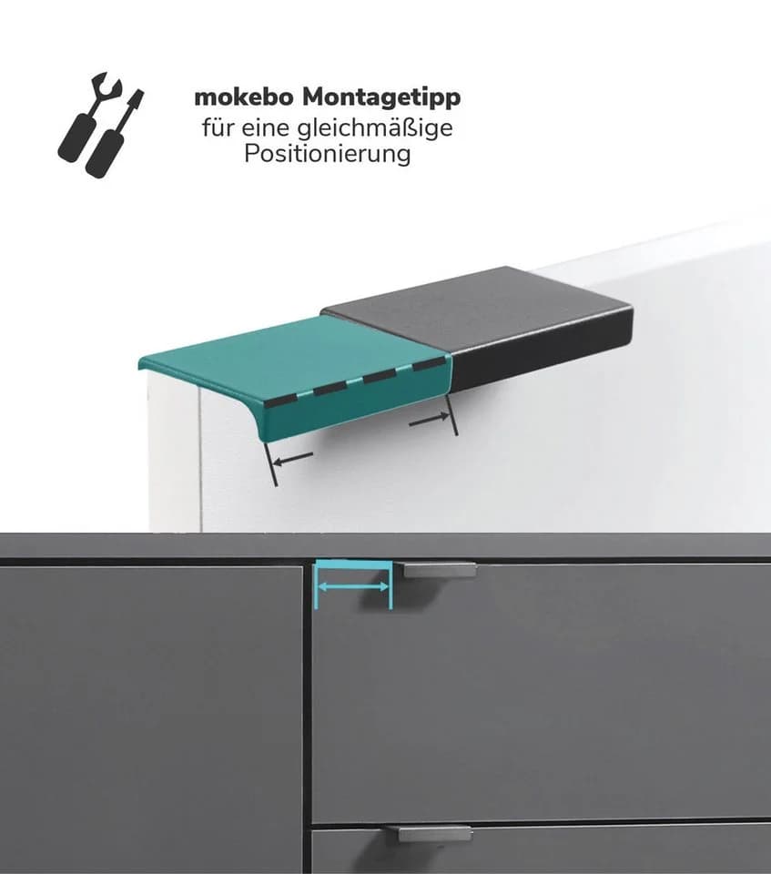 mokebo Möbelgriff Der Handliche Weiß Metall Push-to-Open - Bild 3
