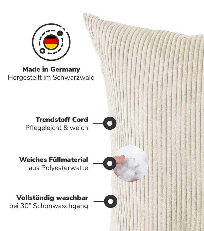 mokebo Sofakissen Das Anschmiegsame Cordstoff Beige XXL - Bild 3