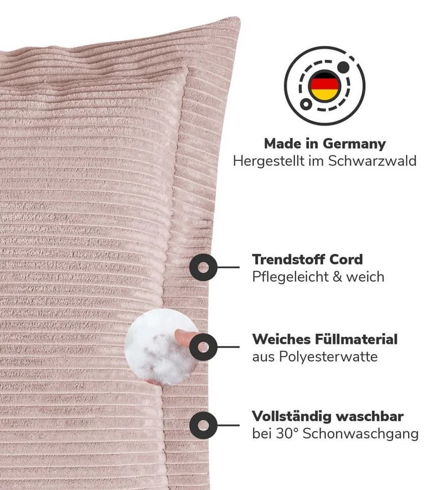 mokebo Sofakissen Das Wölkchen Rosa Cordstoff - Bild 3
