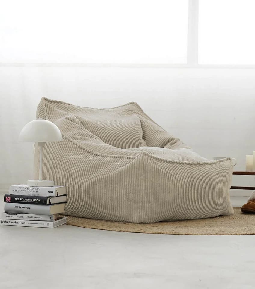 mokebo Sitzsack Der Lümmel Beige Cordstoff mit Armlehnen - Bild 4