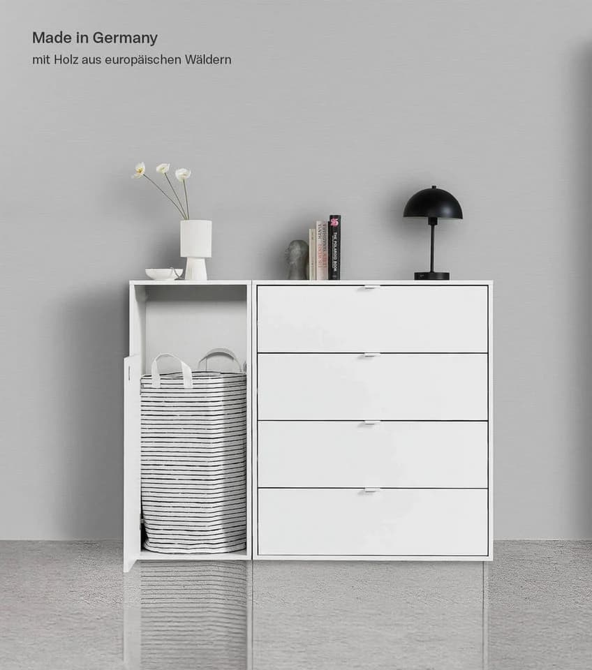 mokebo Wäscheschrank Der Wäschehüter 1-türig Weiß mit Magnetverschluss - Bild 3